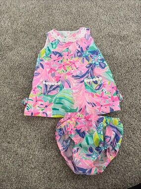 Lilly Pulitzer Baby 18-24 months  Tropical Shift Sleeveless Dress with Bloomers